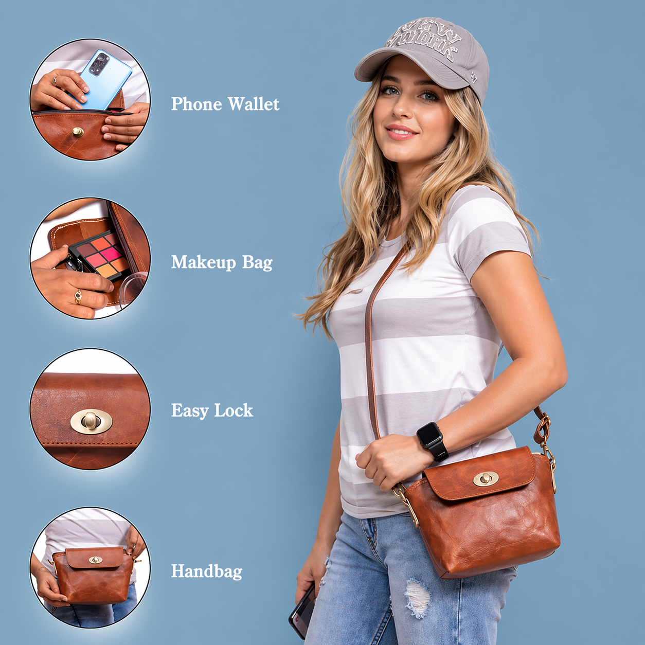 Small Brown Leather Crossbody Purse