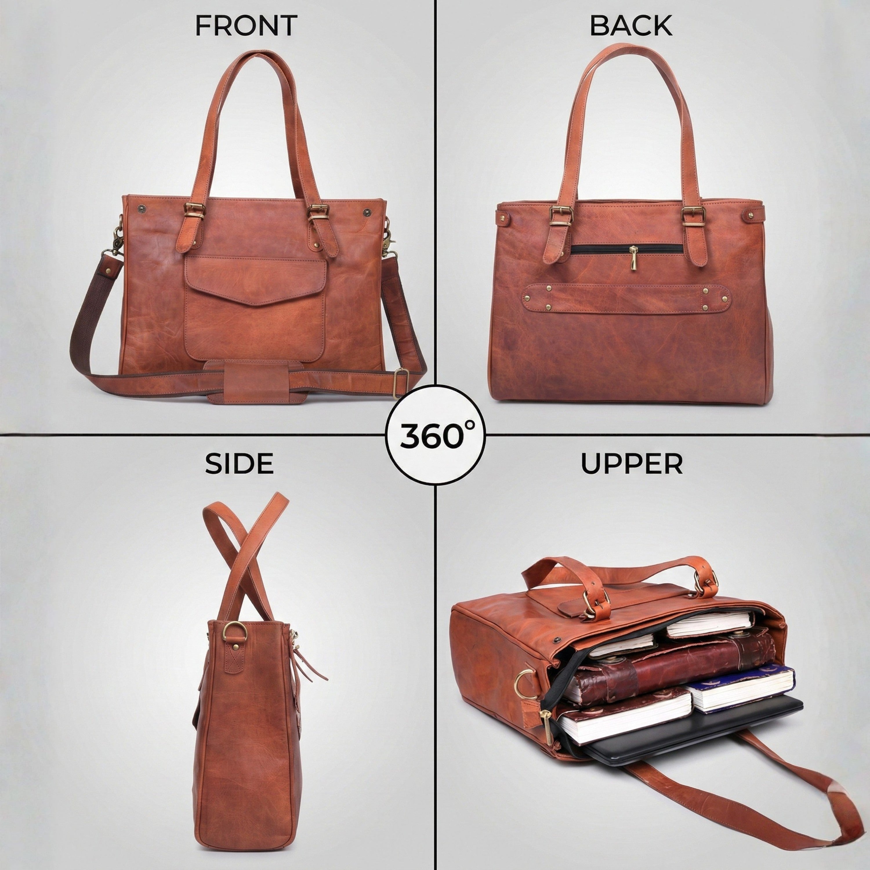 Genuine Leather Laptop Bag for Women