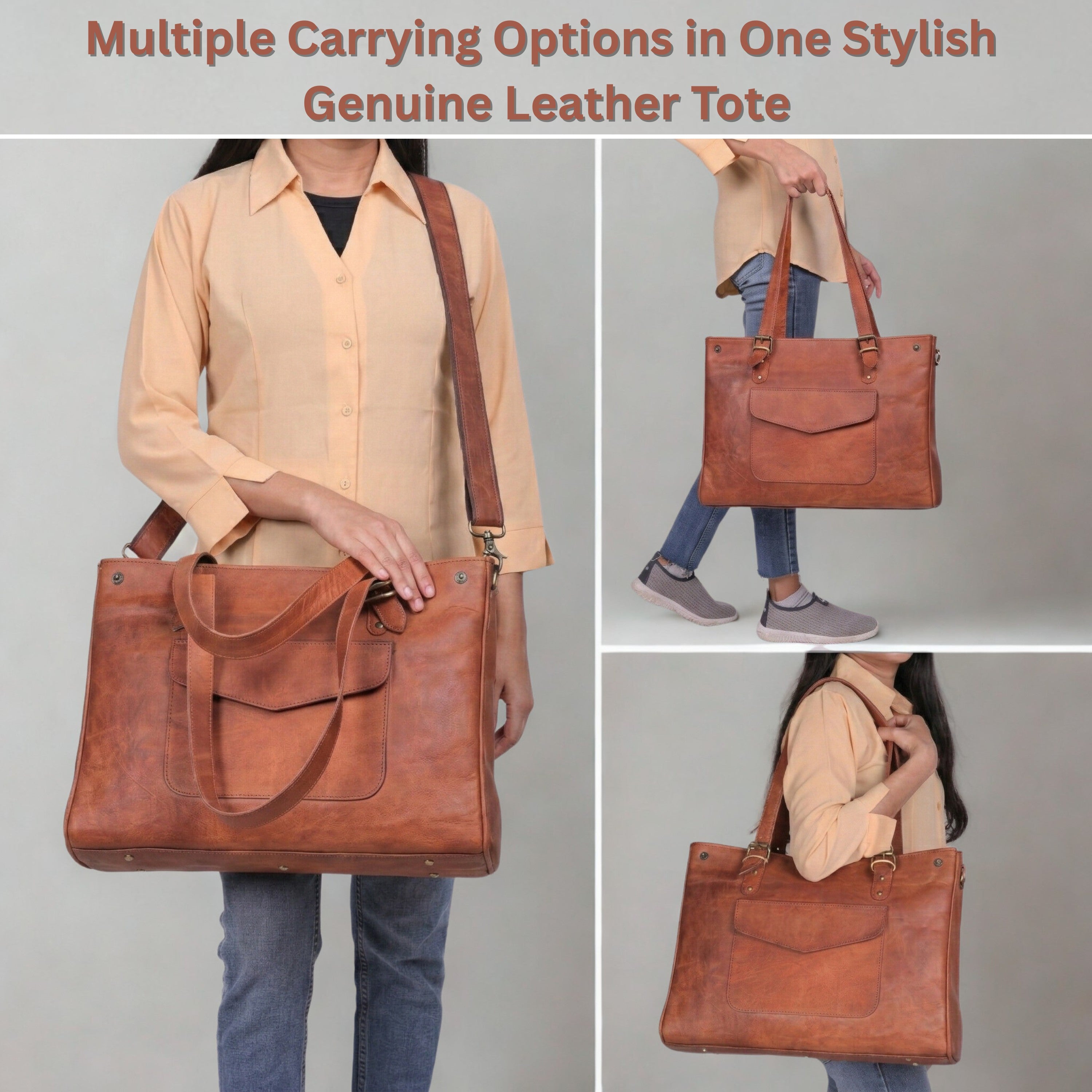 Genuine Leather Laptop Bag for Women