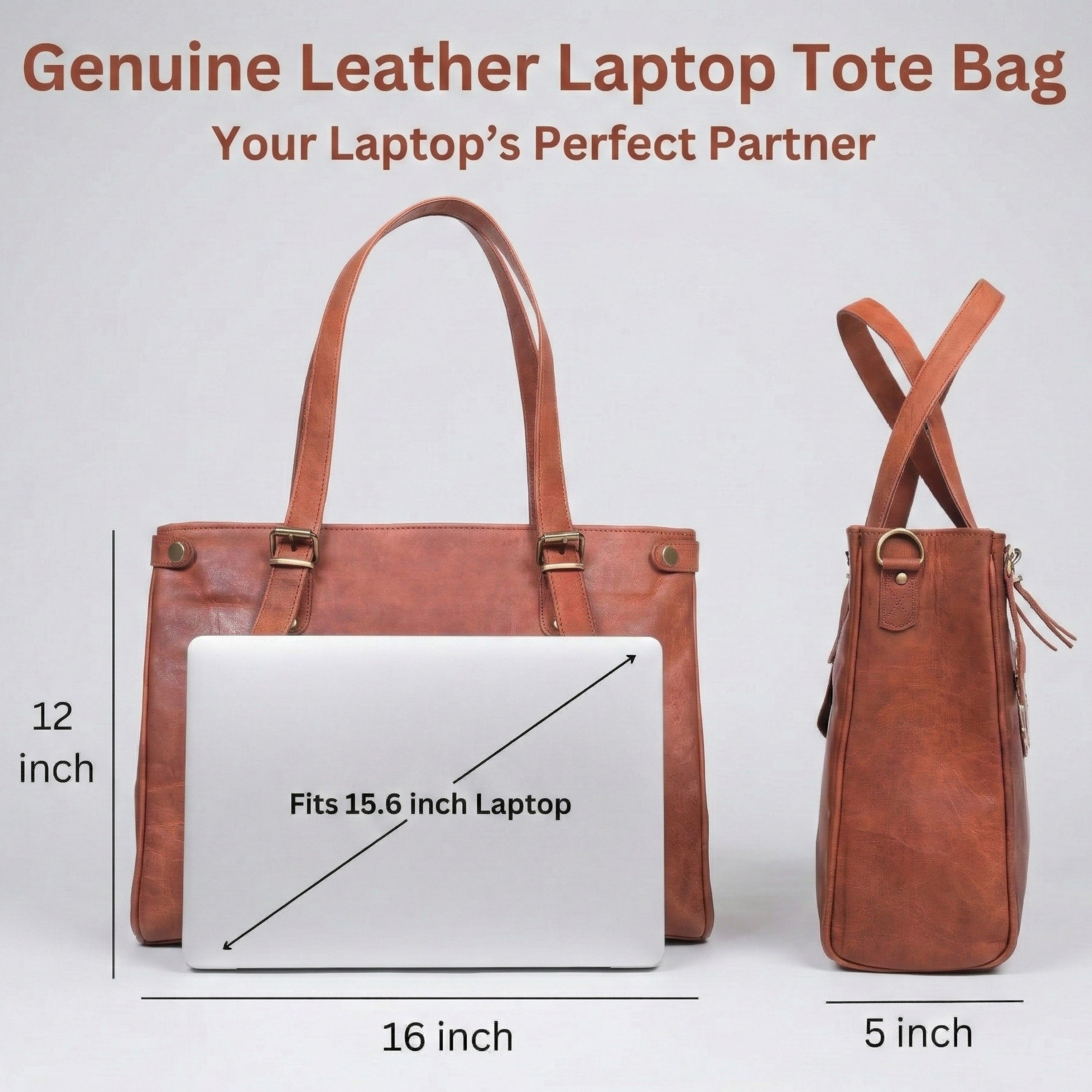 Genuine Leather Laptop Bag for Women