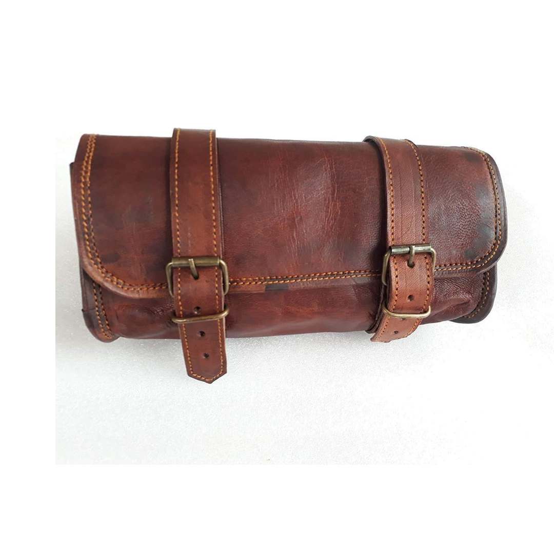 Genuine Goat Leather Motorcycle Saddle Bag