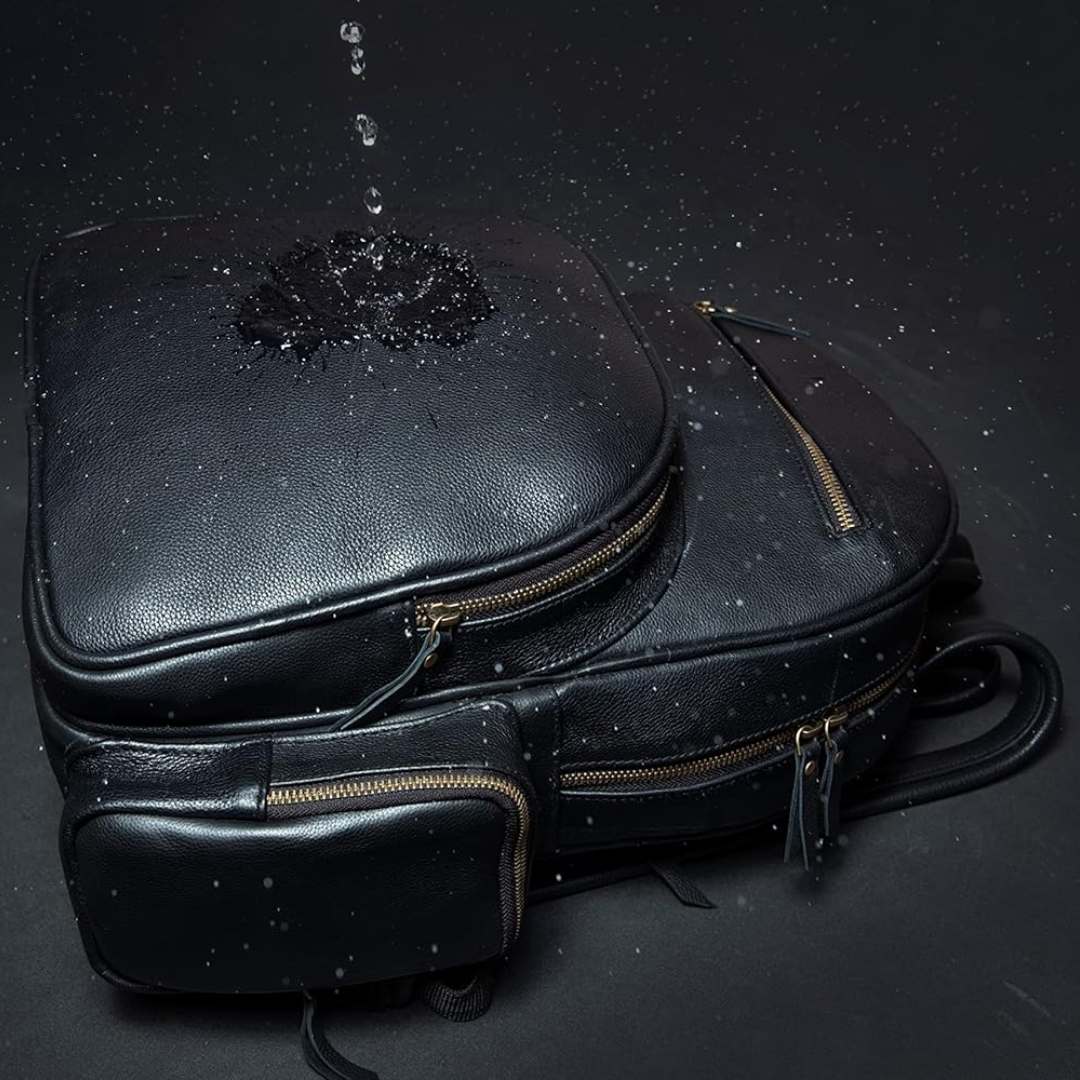 Buffalo Leather Women's Backpack Purse — Black