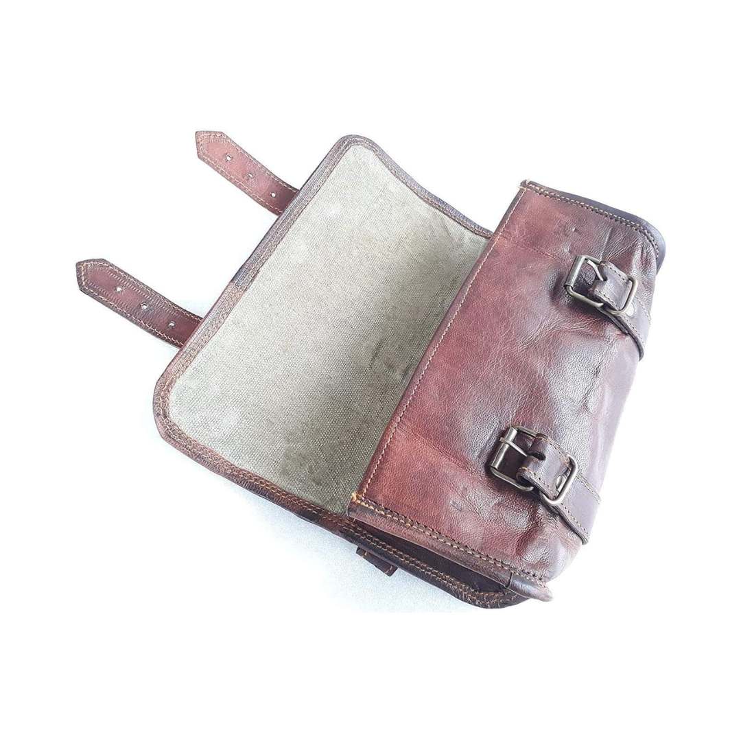 Genuine Goat Leather Motorcycle Saddle Bag