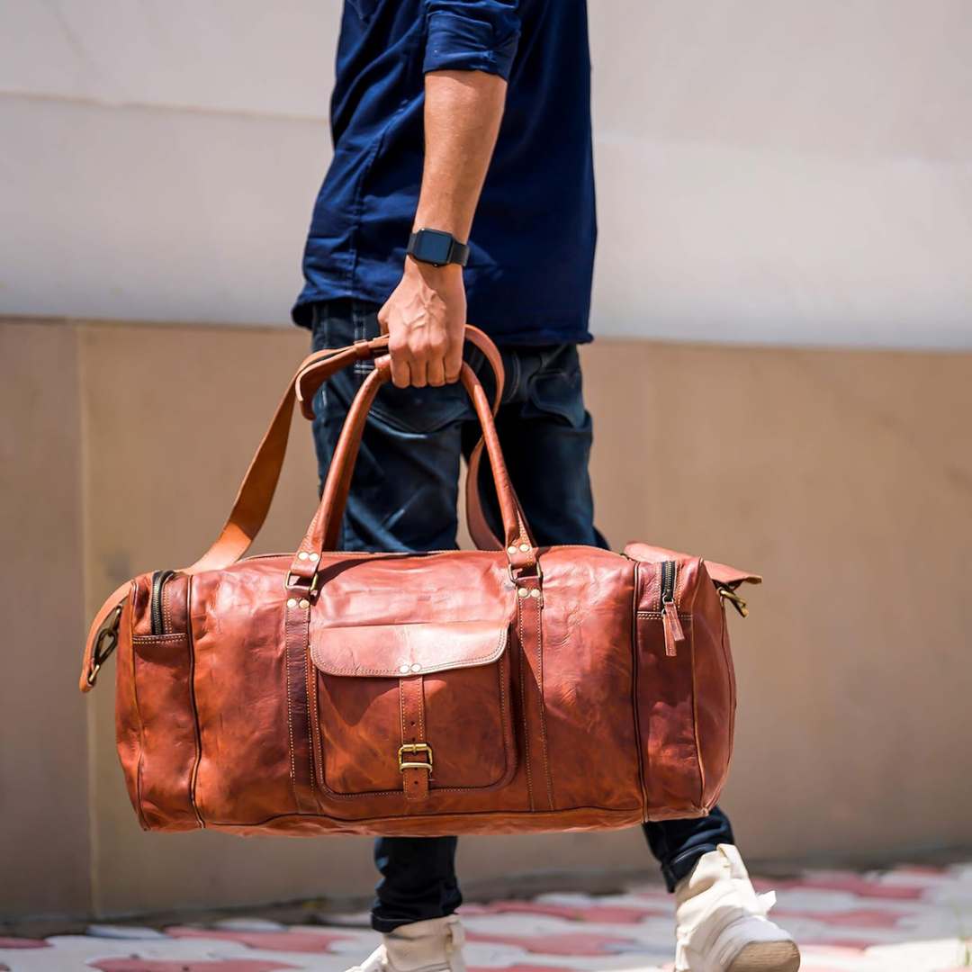 Genuine Leather 24-inch Travel Duffle Bag