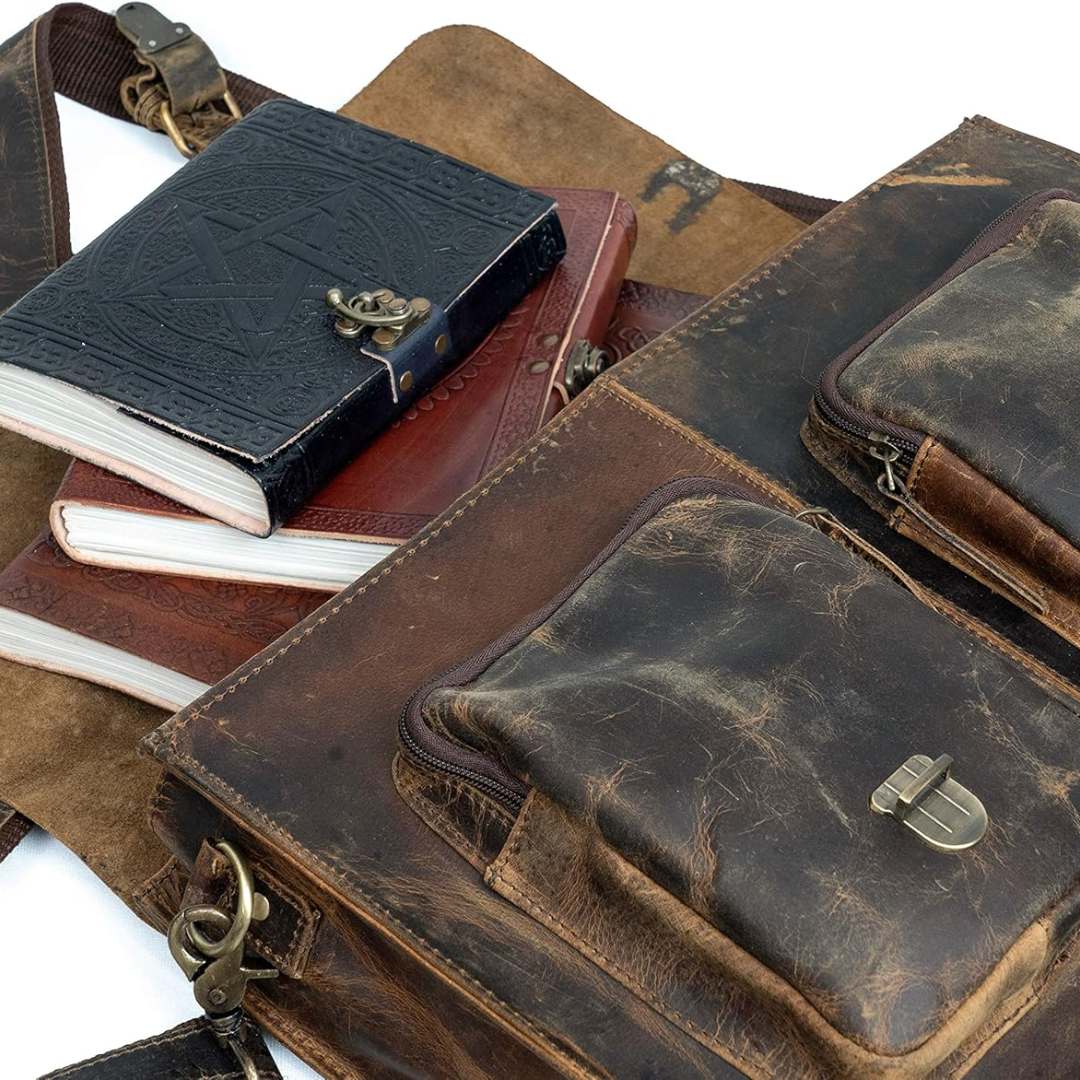 Genuine Buffalo Leather Messenger Bag