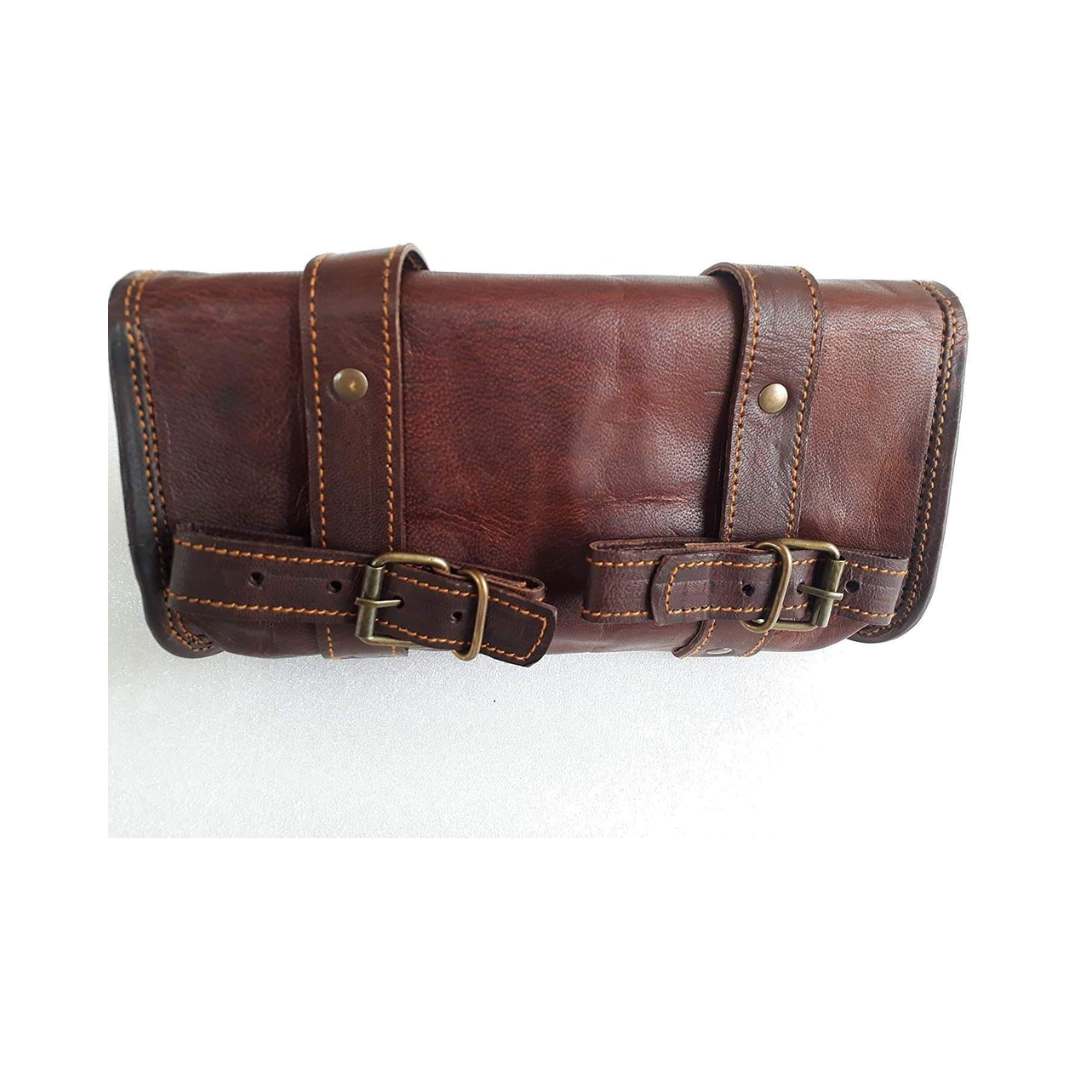 Genuine Goat Leather Motorcycle Saddle Bag