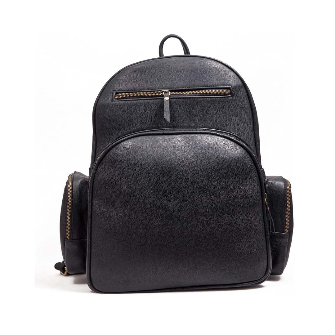 Buffalo Leather Women's Backpack Purse — Black