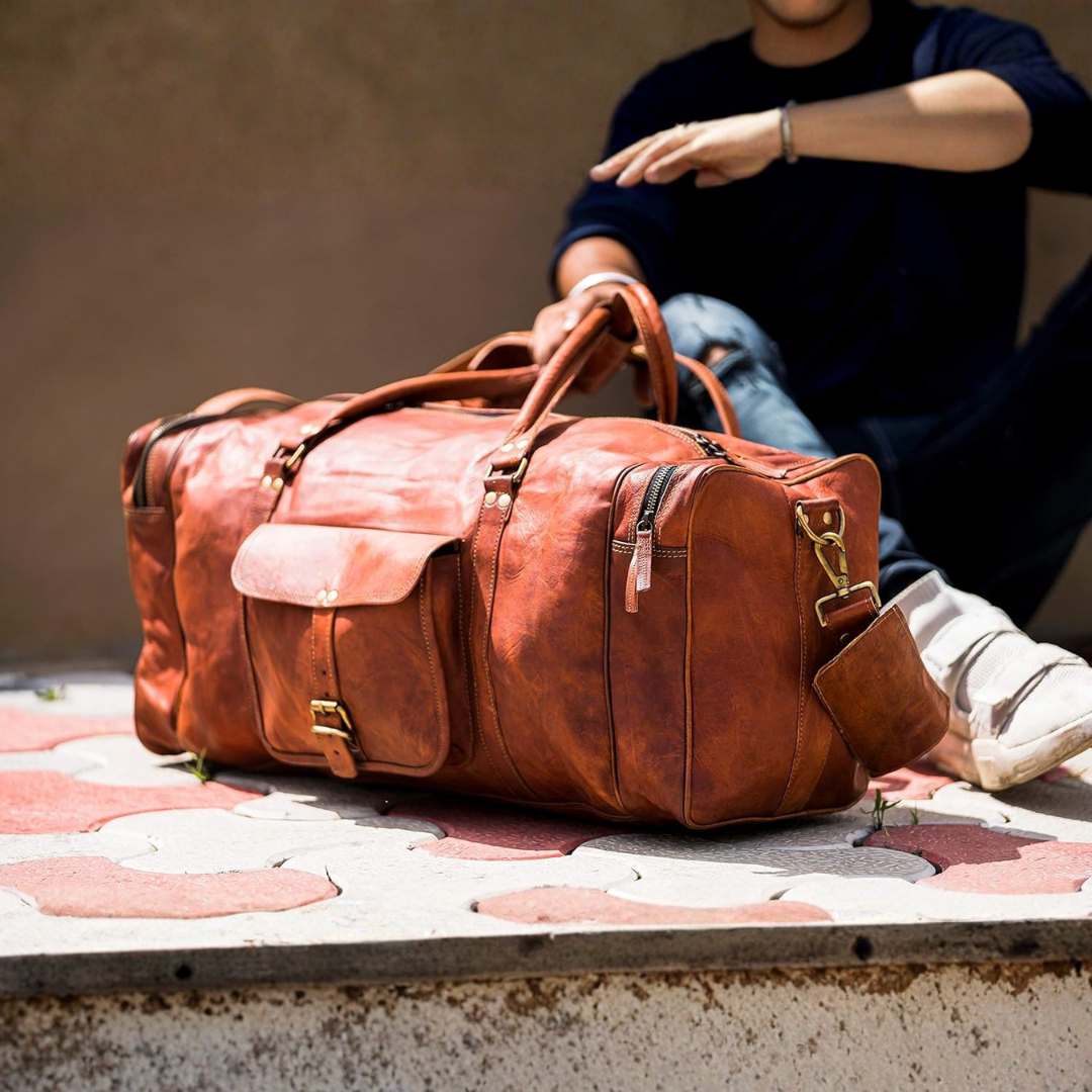 Genuine Leather 24-inch Travel Duffle Bag