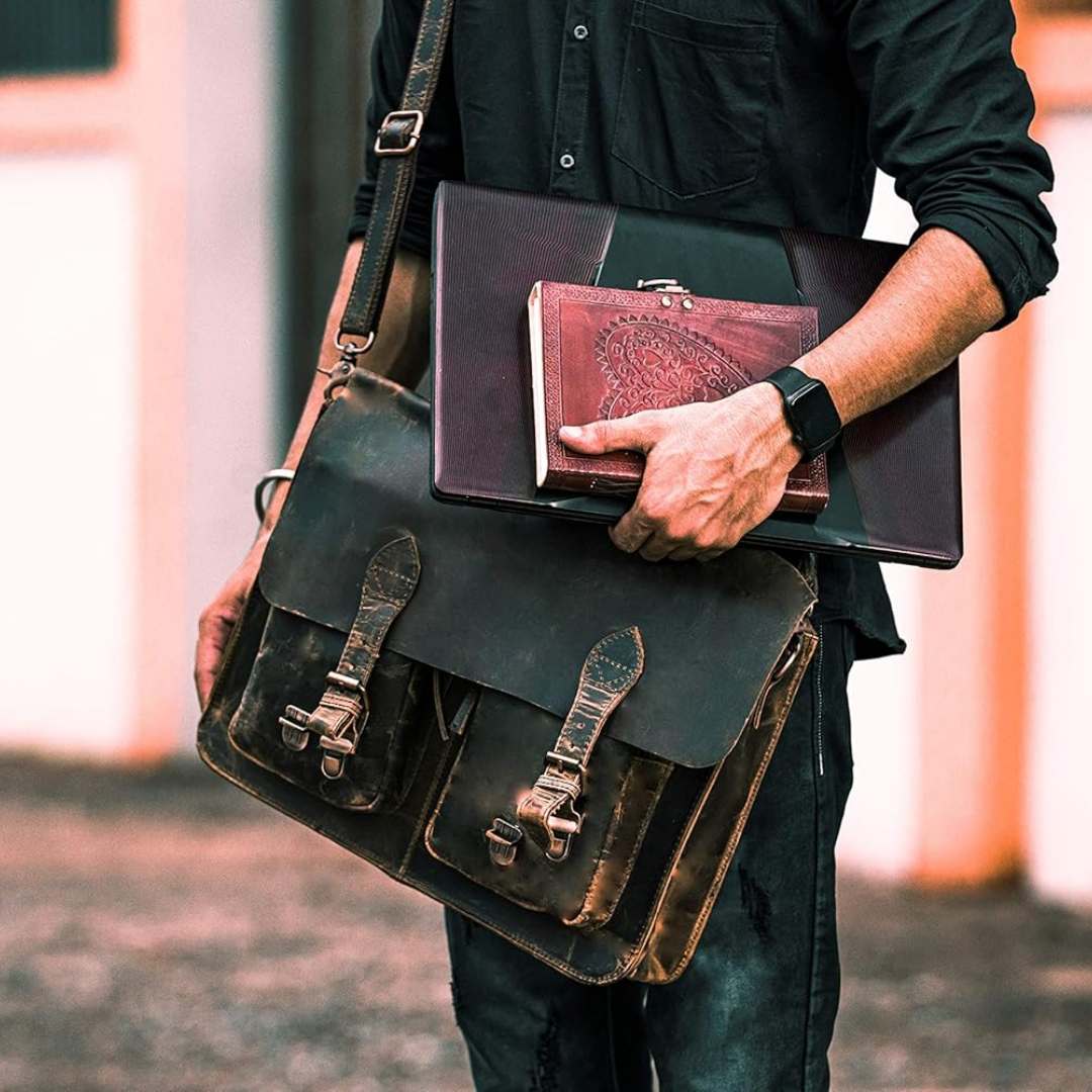 Genuine Buffalo Leather Messenger Bag
