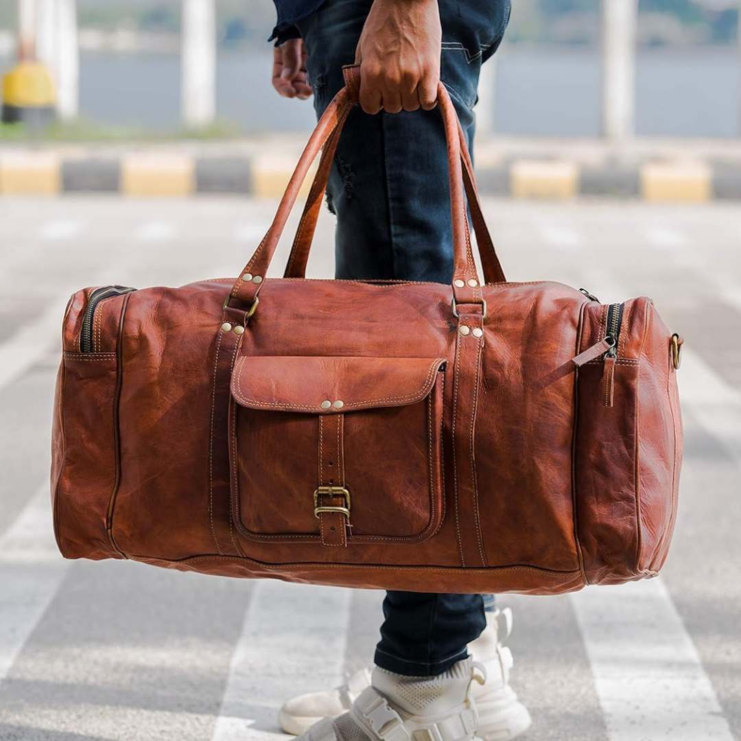 Genuine Leather 24-inch Travel Duffle Bag