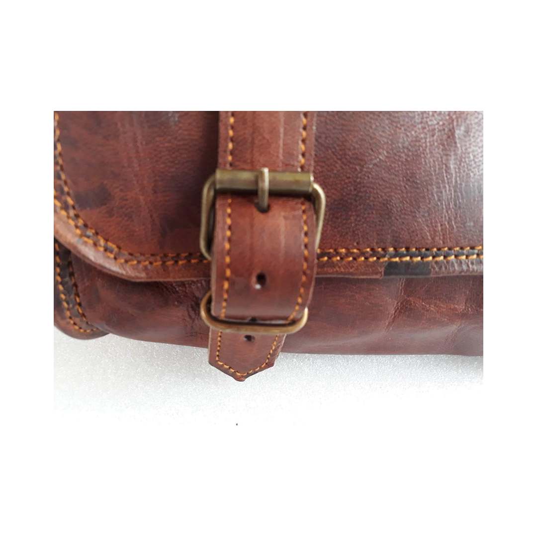 Genuine Goat Leather Motorcycle Saddle Bag