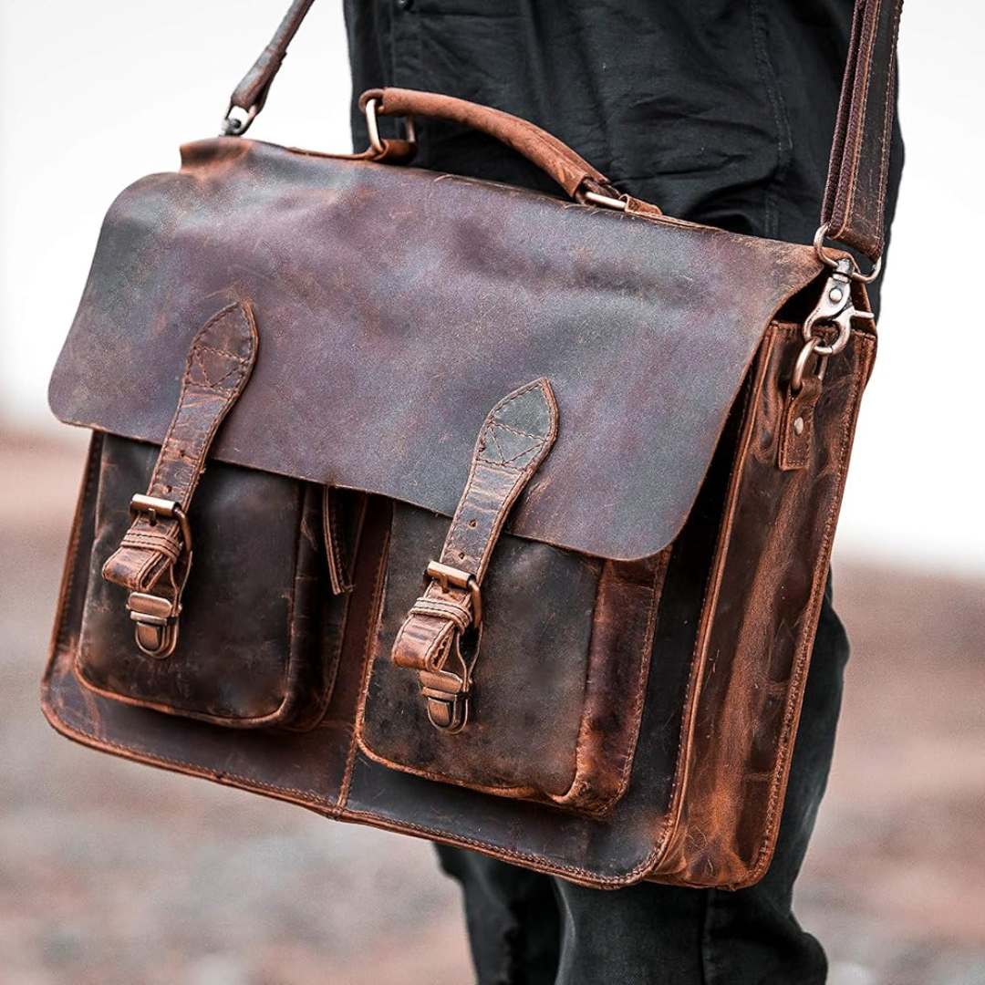 Genuine Buffalo Leather Messenger Bag
