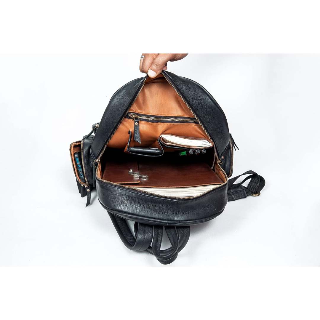 Buffalo Leather Women's Backpack Purse — Black – JINALEXIA LEATHER