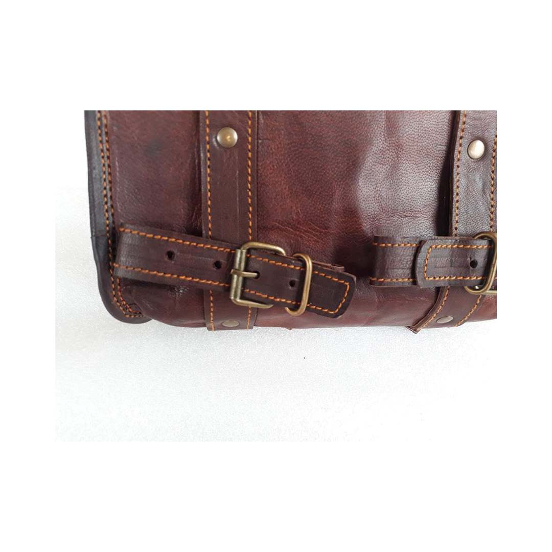 Genuine Goat Leather Motorcycle Saddle Bag