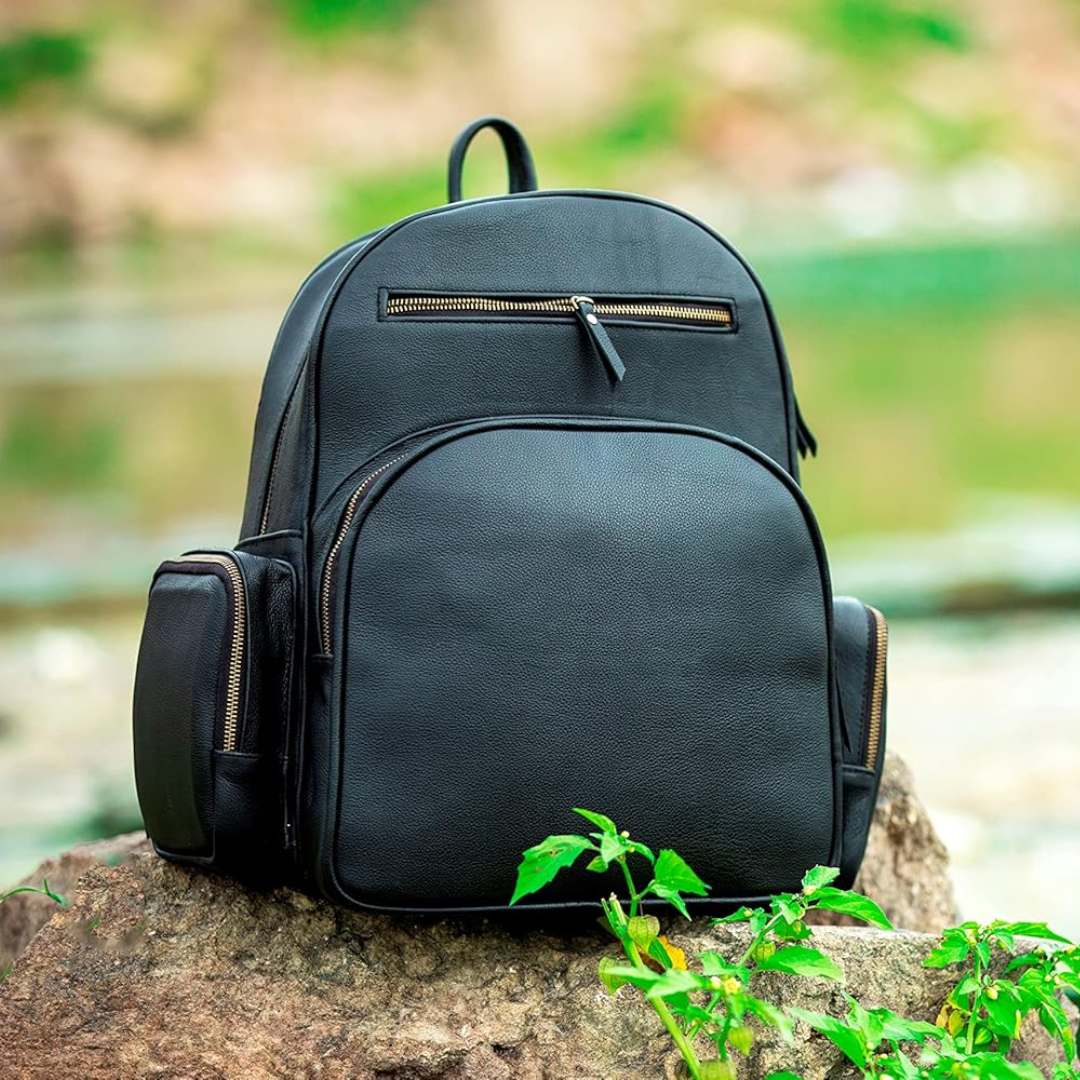 Buffalo Leather Women's Backpack Purse — Black – JINALEXIA LEATHER