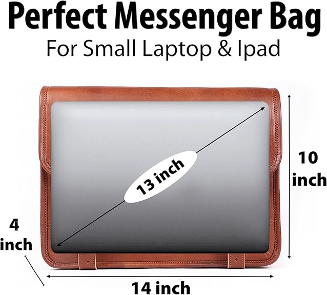 Classic Leather Messenger Bag — 10x14 inch