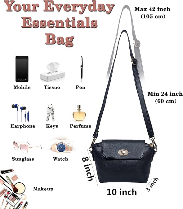 Small Black Leather Crossbody Purse