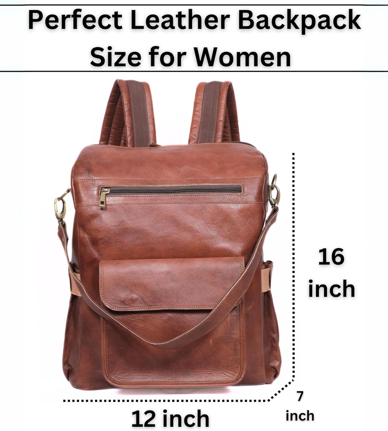 Brown Leather Women's Backpack