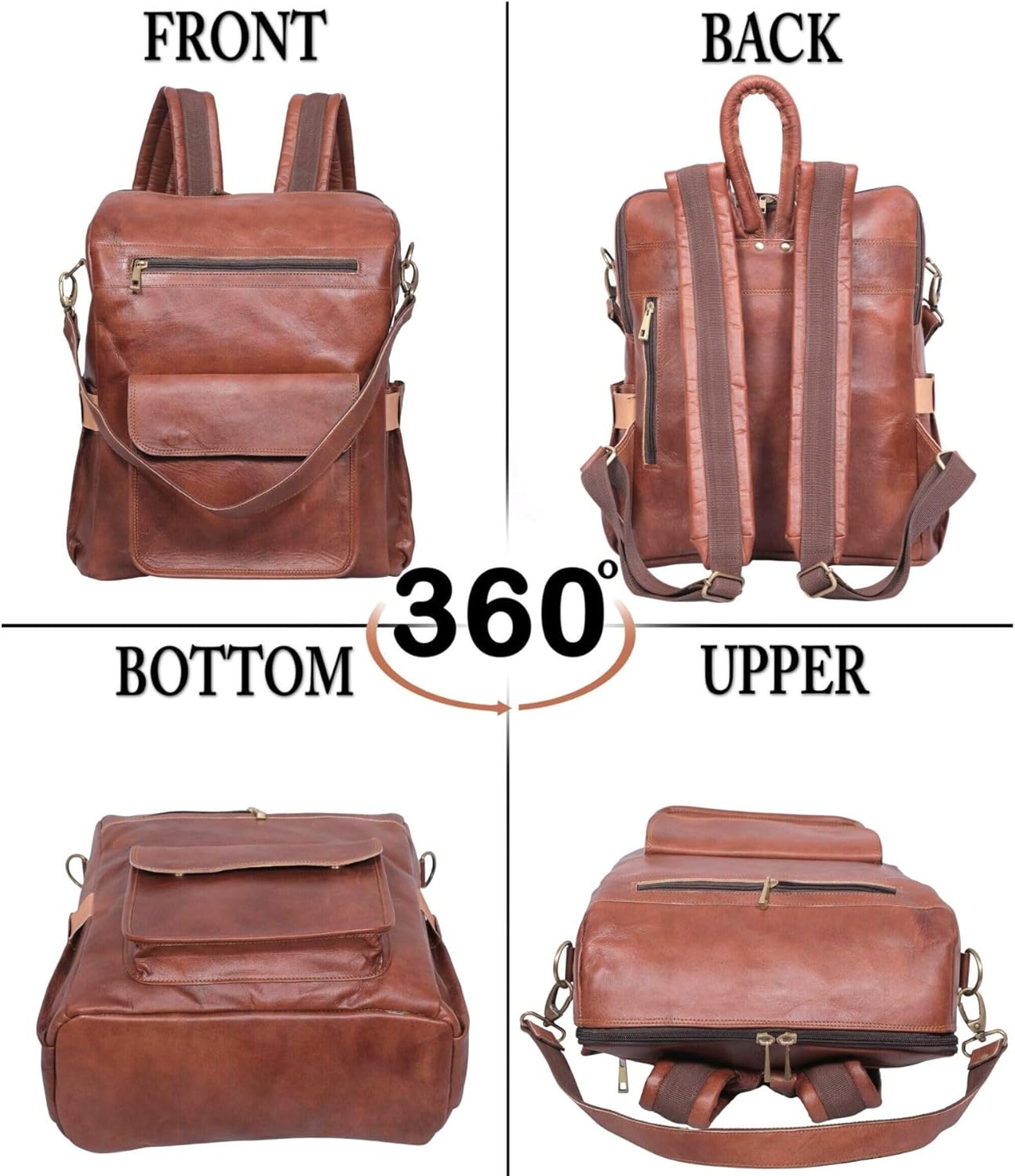 Brown Leather Women's Backpack