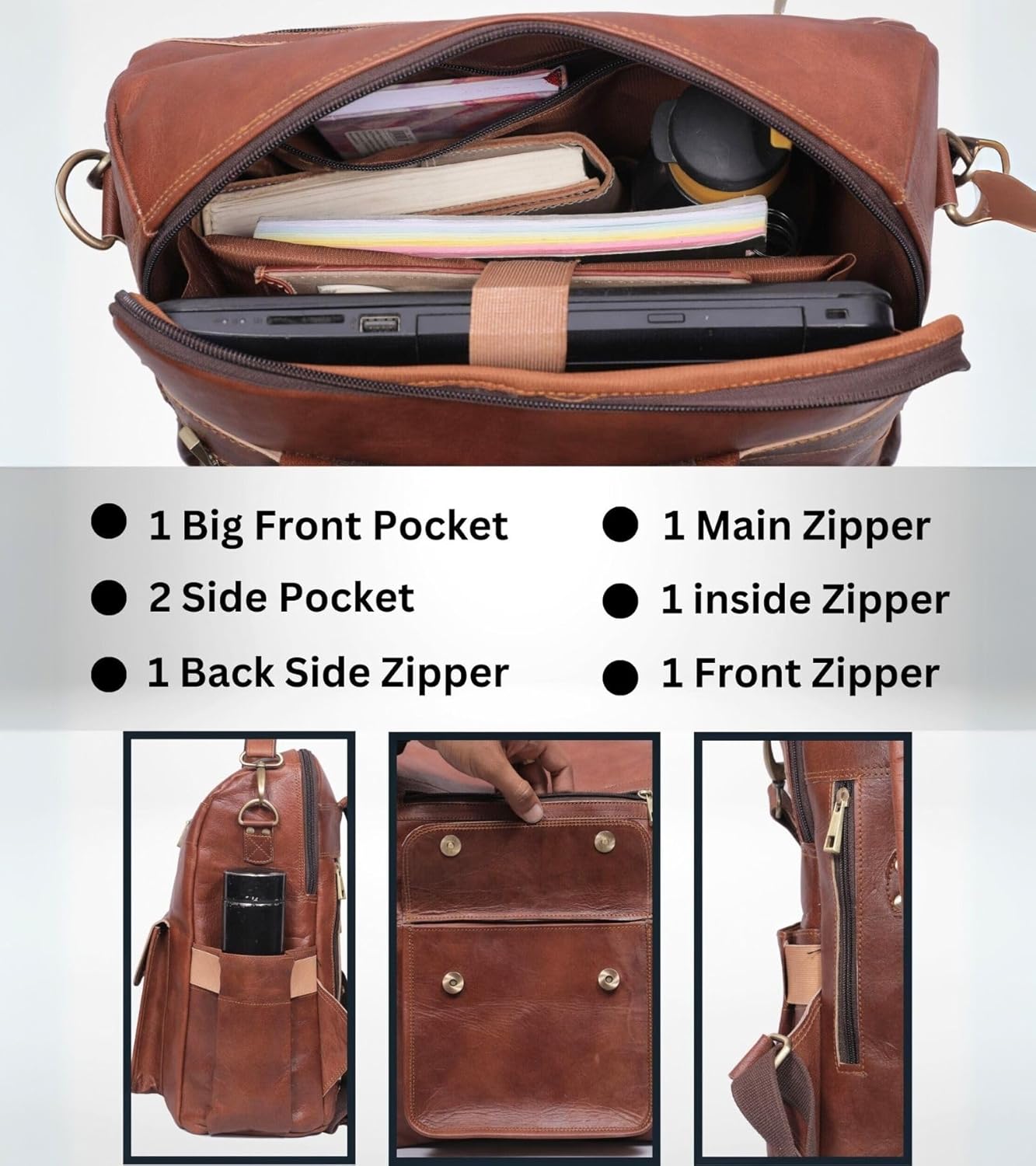 Brown Leather Women's Backpack