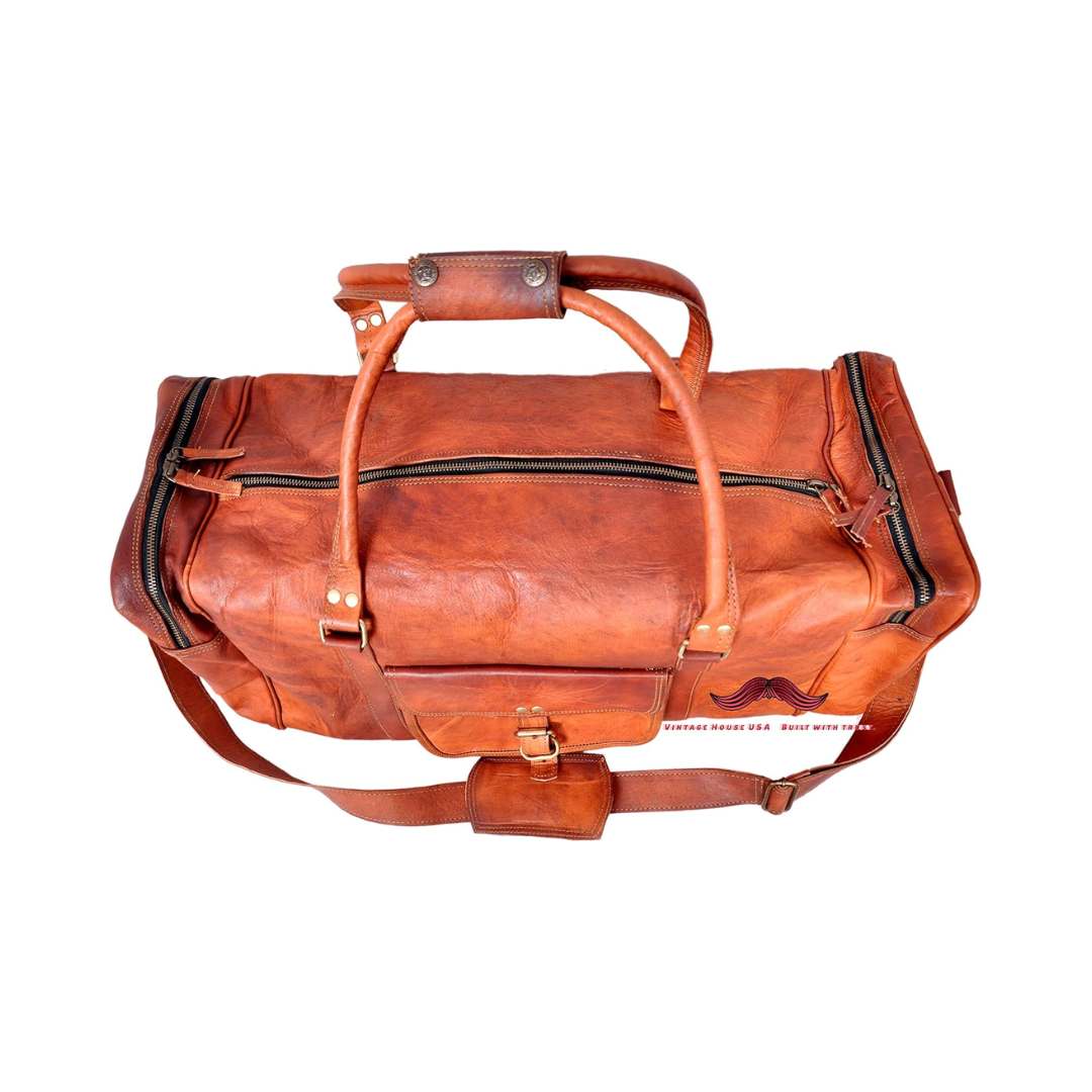 Genuine Leather 24-inch Travel Duffle Bag