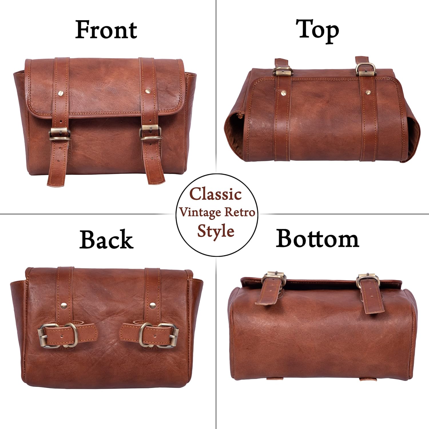 Leather Motorcycle Handlebar Bag