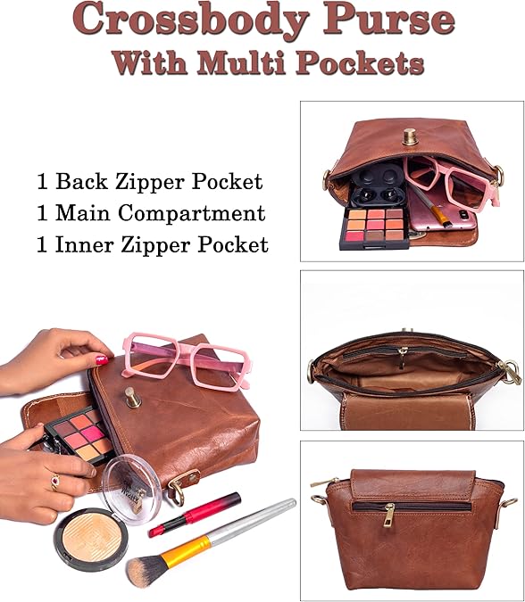 Small Brown Leather Crossbody Purse
