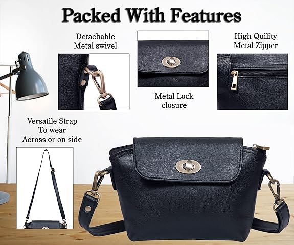 Small Black Leather Crossbody Purse