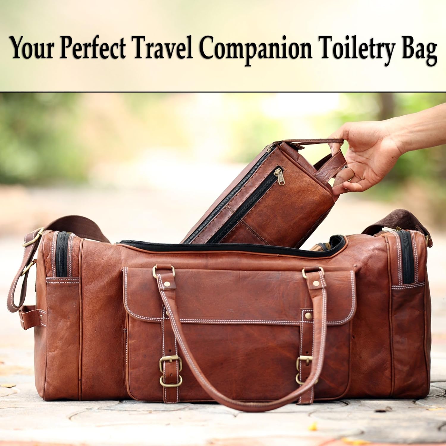 Genuine Leather Toiletry Bag for Men