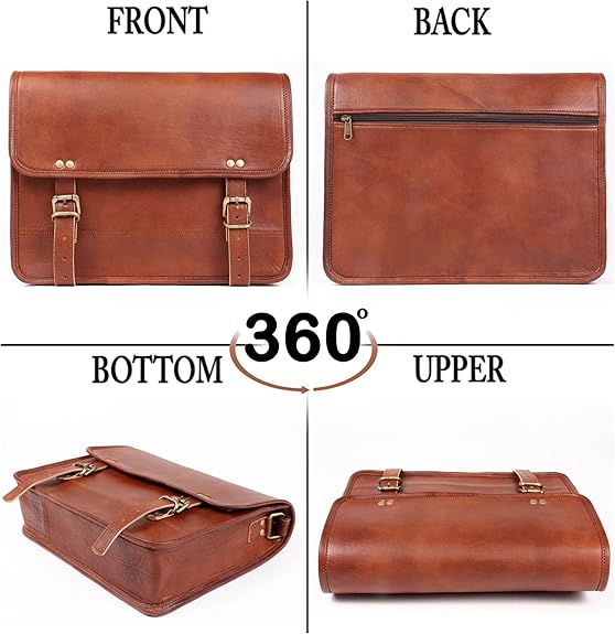 Classic Leather Messenger Bag — 10x14 inch