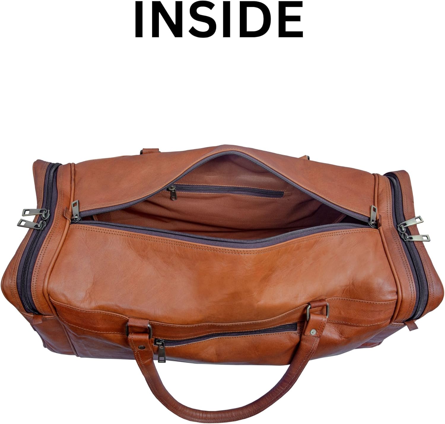 Genuine Leather 24-inch Weekender Duffle Bag