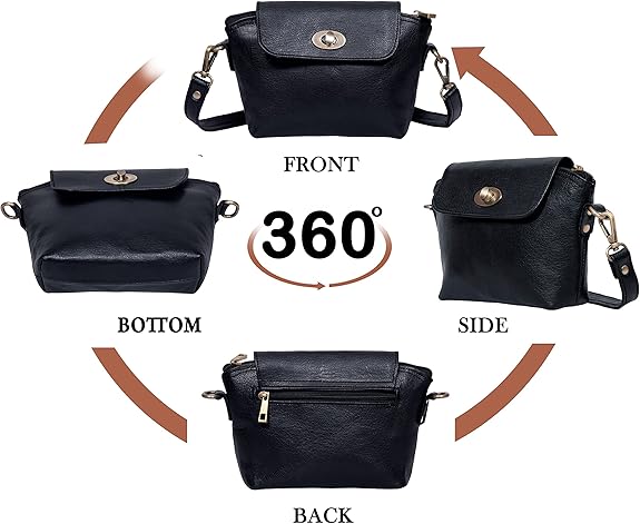 Small Black Leather Crossbody Purse