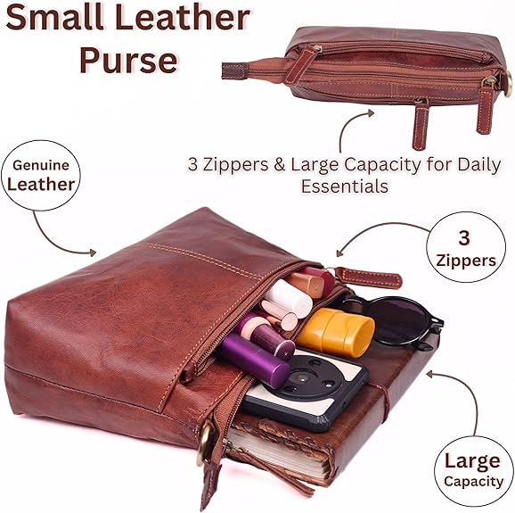 Zinria Small Brown Purse