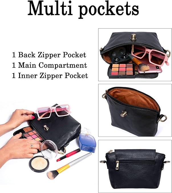 Small Black Leather Crossbody Purse