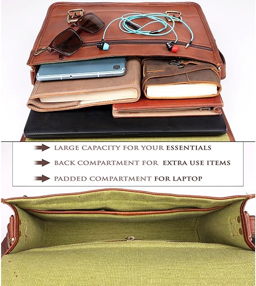 Classic Leather Messenger Bag — 10x14 inch