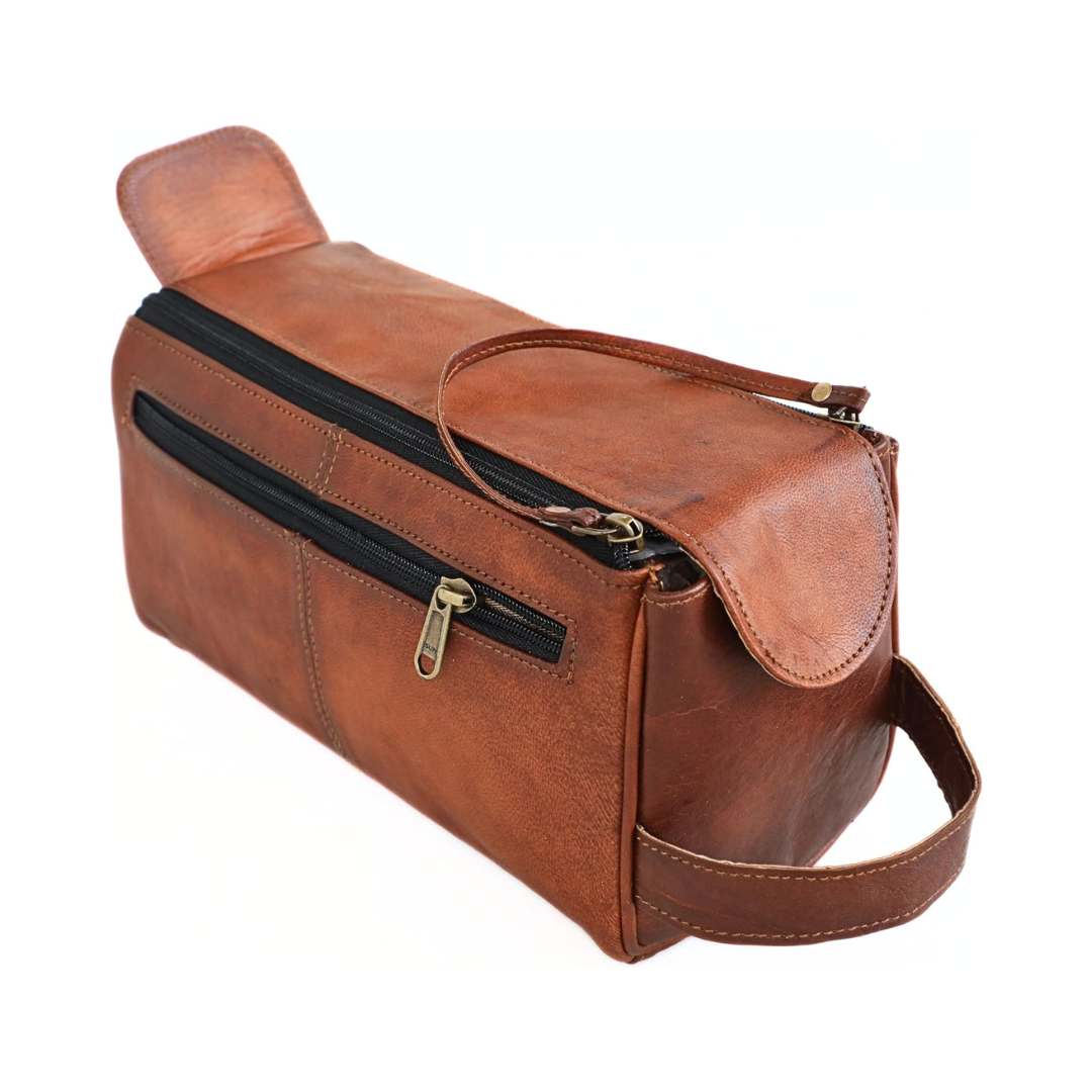 Genuine Leather Toiletry Bag for Men