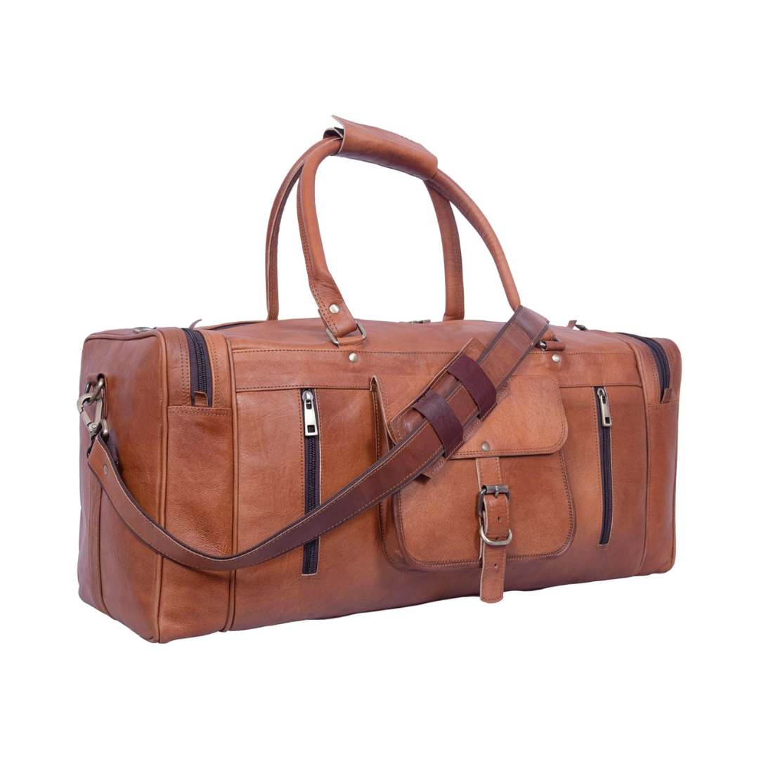 Genuine Leather 24-inch Weekender Duffle Bag