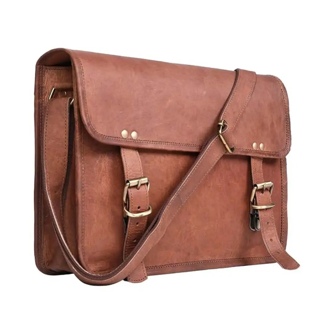 Classic Leather Messenger Bag — 10x14 inch