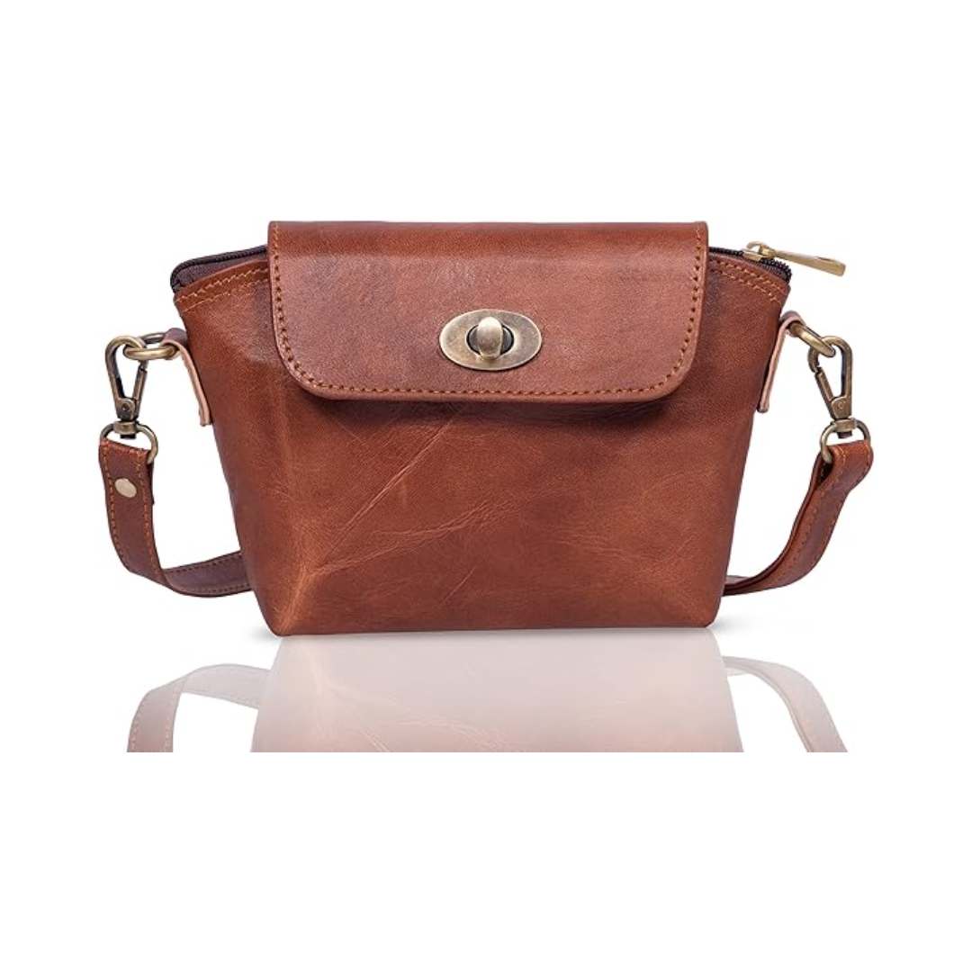Small Brown Leather Crossbody Purse