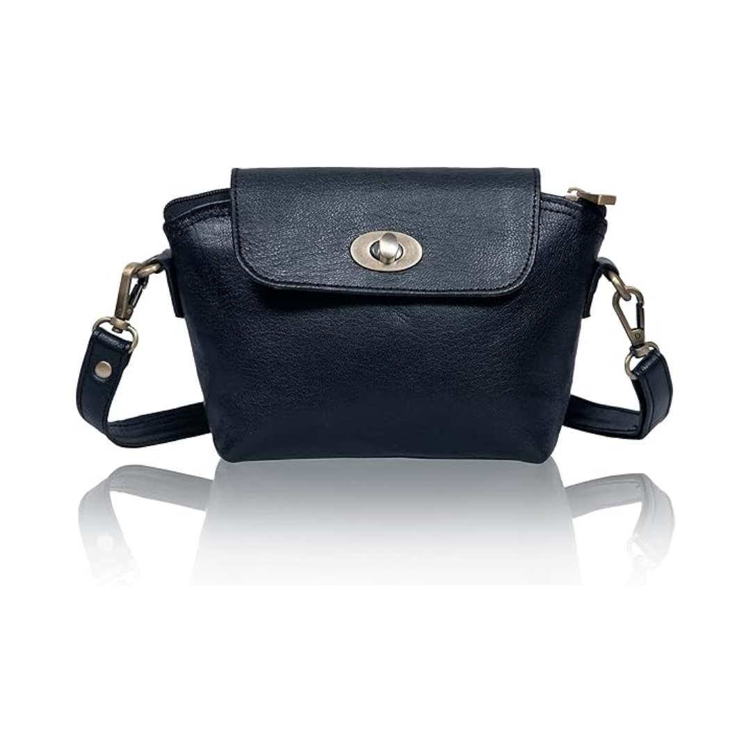 Small Black Leather Crossbody Purse